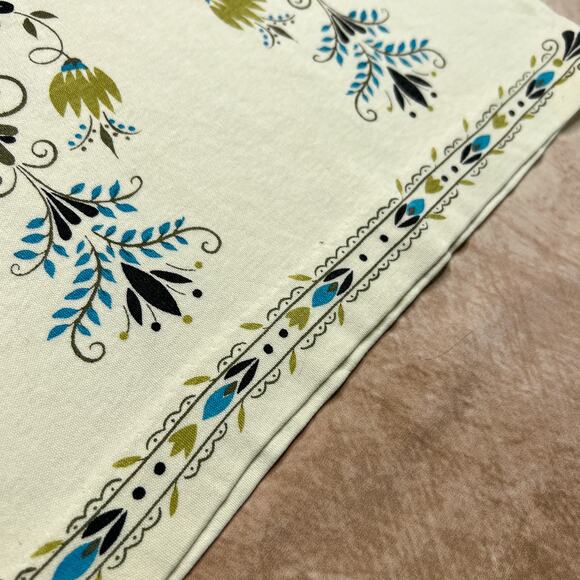 Vintage 70s Jane Colby Floral Folk Art Shirt Top Bohemian Peasant Mod Midcentury - Picture 8 of 10